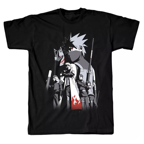 NEW Naruto Kakashi Hatake Shadows Mens T-Shirt Manga Anime L XL XXL - Picture 1 of 9